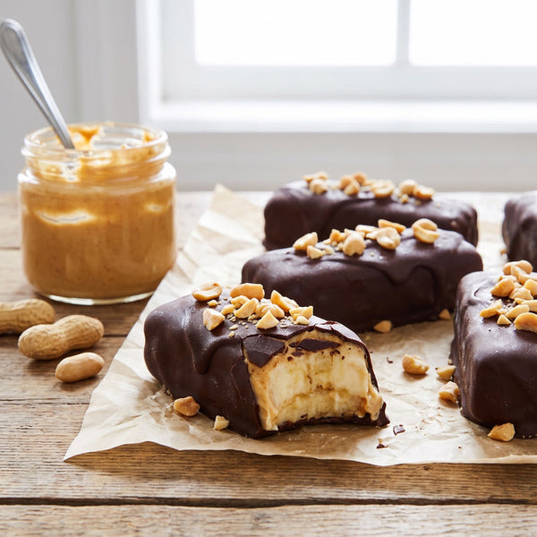Bananenriegel mit Erdnussbutter